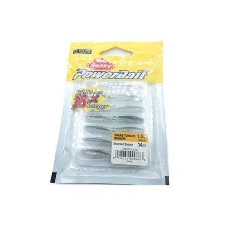Leurre Souple Berkley Powerbait Snake-Tongue Minnow - 4Cm - Emerald Shiner - Par 14