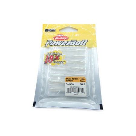 Leurre Souple Berkley Powerbait Snake-Tongue Minnow - 4Cm - Pearl White - Par 14