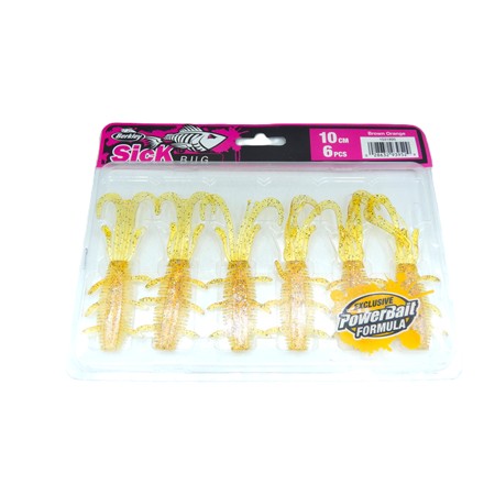 Leurre Souple Berkley Sick Bug - 10Cm - Brown Orange - Par 6