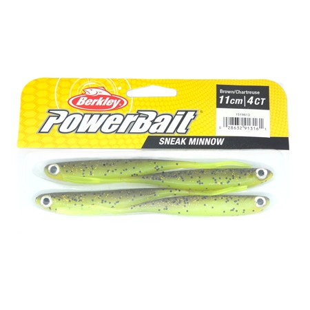 Leurre Souple Berkley Sneakminnow - 11Cm - Brown Chartreuse - Par 4