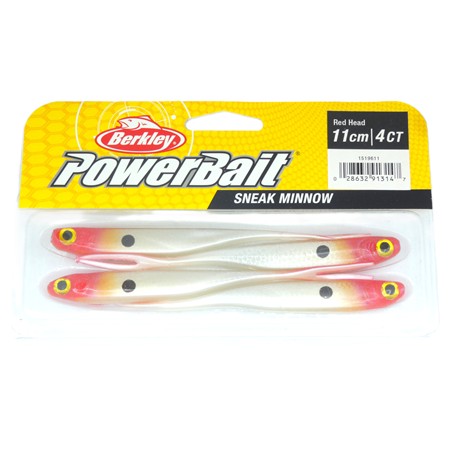 Leurre Souple Berkley Sneakminnow - 11Cm - Red Head - Par 4