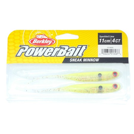 Leurre Souple Berkley Sneakminnow - 11Cm - Speckled Lime - Par 2