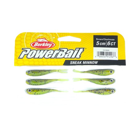 Leurre Souple Berkley Sneakminnow - 5Cm - Brown Chartreuse - Par 6