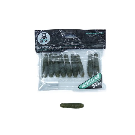 Leurre Souple Bim Tackle Patatas Silent Claw - 5.1Cm - Green Pumkin Black Flake - Par 10