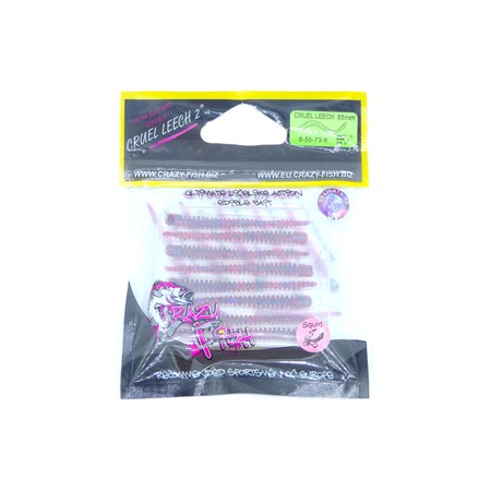 Leurre Souple Crazy Fish Cruel Leech 2.2” - 5.5Cm - Blue Ruby - Par 8