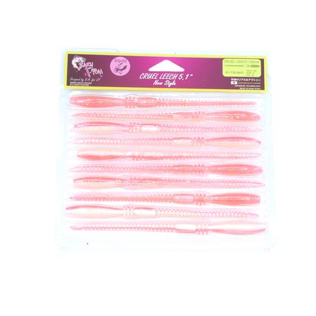 Leurre Souple Crazy Fish Cruel Leech 5.1” - 13Cm - Pink Snow - Par 10