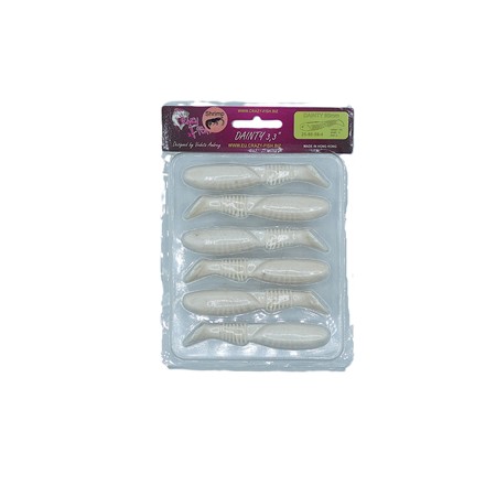 Leurre Souple Crazy Fish Dainty 3.3” - 8.5Cm - White - Par 6