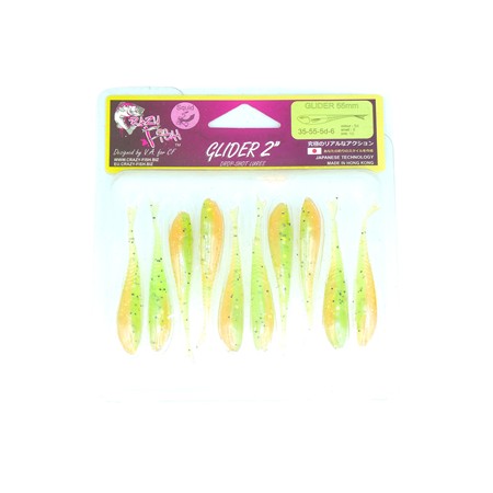 Leurre Souple Crazy Fish Glider 2.2” - 5.5Cm - Glowing - Par 10
