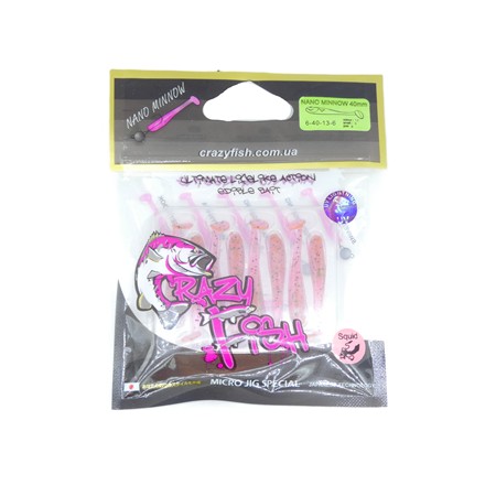 Leurre Souple Crazy Fish Nano Minnow 1.6” - 4Cm - Brass Orange Black - Par 8