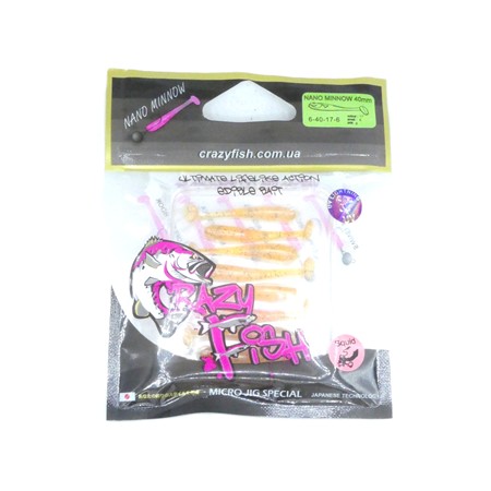 Leurre Souple Crazy Fish Nano Minnow 1.6” - 4Cm - Caramel - Par 8