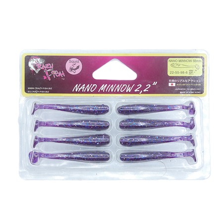 Leurre Souple Crazy Fish Nano Minnow 2.2” - 5.5Cm - Space - Par 8