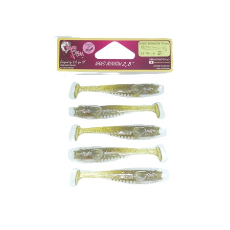 Leurre Souple Crazy Fish Nano Minnow 2.8” - 7Cm - Olive - Par 5