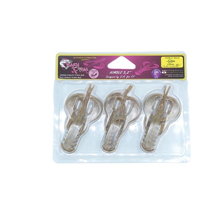 Leurre Souple Crazy Fish Nimble 3.2” - 8Cm - Uv Motoroil - Par 6