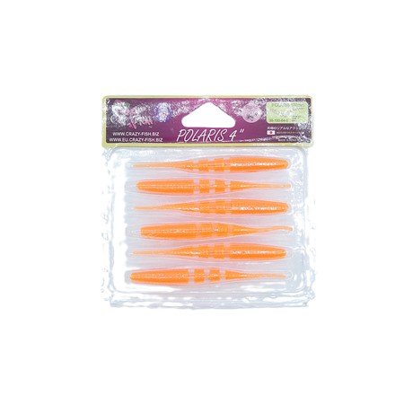 Leurre Souple Crazy Fish Polaris 4” - 10Cm - Fluo Orange - Par 6