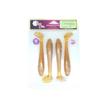 Leurre Souple Crazy Fish Vibro Fat - 10Cm - Caramel - Par 4