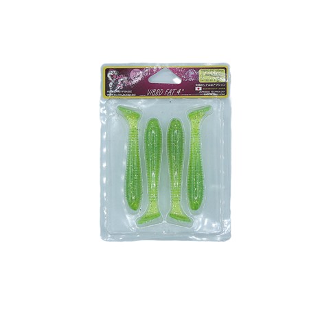 Leurre Souple Crazy Fish Vibro Fat - 10Cm - Kiwi - Par 4