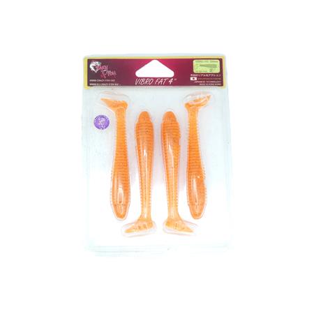 Leurre Souple Crazy Fish Vibro Fat 4” - 10Cm - Carrot - Par 4