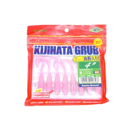 Leurre Souple Ecogear Kijihata Grub 4'' - 158 - Super Hologram/Pink Glow (Luminous) - Par 8