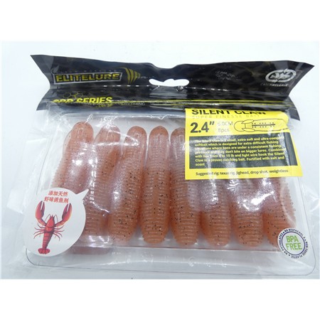 Leurre Souple Elitelure Silent Claw 2.4” - 6.1Cm - Green Pumpkin Black Flake - Par 8