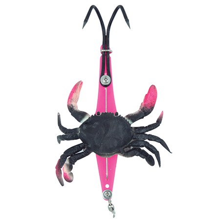 Leurre Souple Evia Planchette + Petit Crabe Rose/Noir - 20Cm