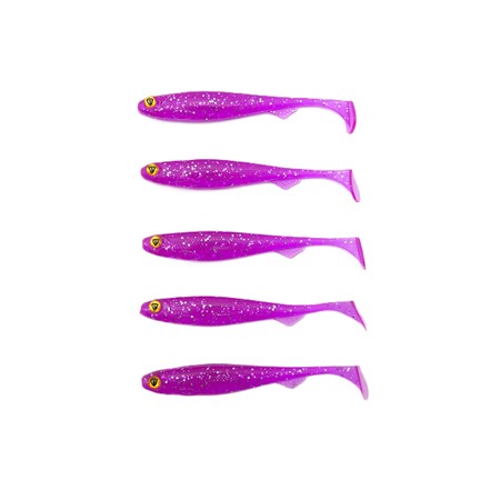 Leurre Souple Fox Rage Slick Shad - 9Cm - Uv Purple Rain - Par 5