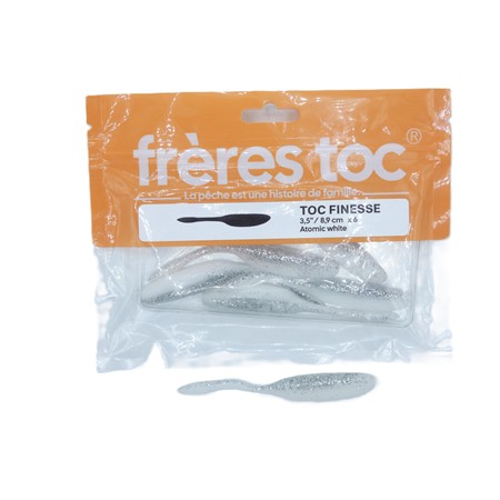 Leurre Souple Frère Toc Toc Finesse - Atomic White - Par 6