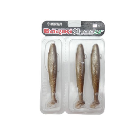 Leurre Souple Gancraft Bariki Shad 5.8 - 14.5Cm - Lucky Brown Gold Lame - Par 3