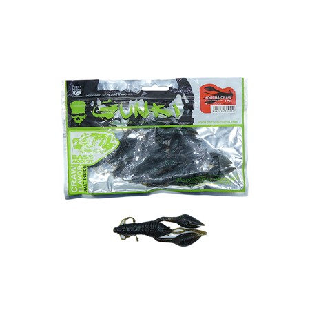 Leurre Souple Gunki Hourra Craw 100 - 10Cm - Pumpkin Green Flake - Par 6