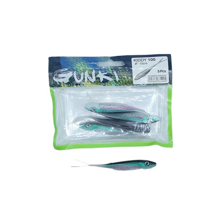 Leurre Souple Gunki Kiddy 100 - 10Cm - Rainbow Minnow - Par 5