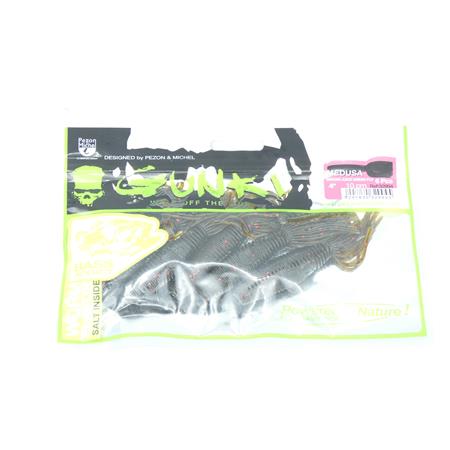 Leurre Souple Gunki Medusa 100 - 10Cm - Brown Juice Green Flake - Par 6