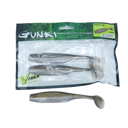 Leurre Souple Gunki Vmax Peps - 12Cm - Crystal Brown - Par 3