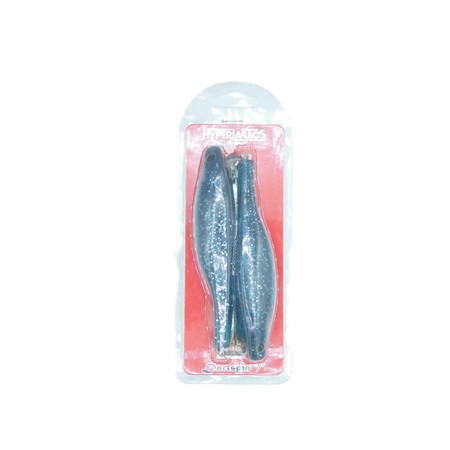 Leurre Souple Hyperlastics Dartspin 7 - 18Cm - See Through Blue - Silver - Par 2