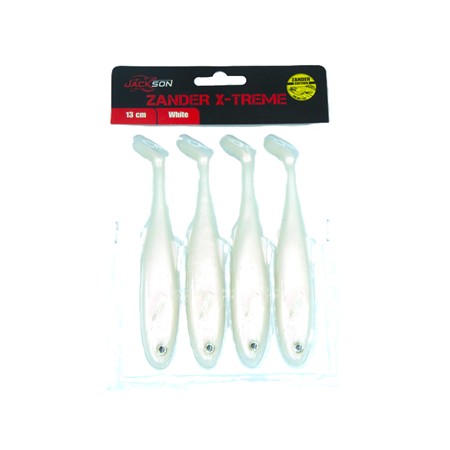Leurre Souple Jackson Zander X-Treme 130 - White - Par 4