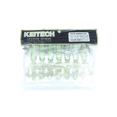Leurre Souple Keitech Crazy Flapper - 9Cm - Chartreuse Pepper Shad - Par 7
