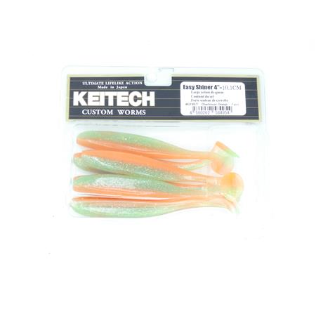 Leurre Souple Keitech Easy Shiner 4” - 10Cm - Chartreuse Orange - Par 7