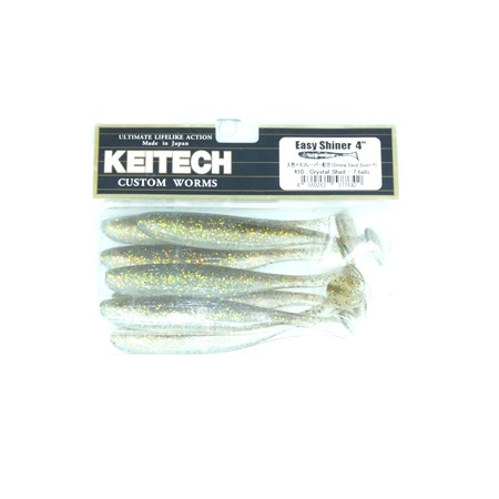 Leurre Souple Keitech Easy Shiner 4” - 10Cm - Crystal Shad - Par 7