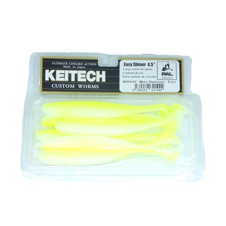 Leurre Souple Keitech Easy Shiner 4.5” - 11.5Cm - White Chartreuse - Par 6