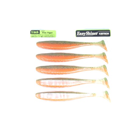 Leurre Souple Keitech Easy Shiner 5” - 12.5Cm - Fire Tiger - Par 5