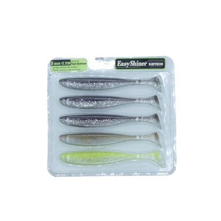 Leurre Souple Keitech Easy Shiner 5” - 12.5Cm - Flash Chartreuse - Par 5