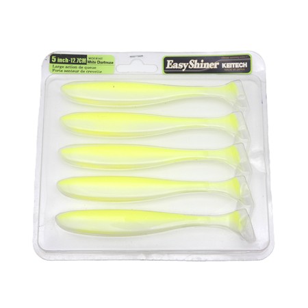 Leurre Souple Keitech Easy Shiner 5” - 12.5Cm - White Chartreuse - Par 5