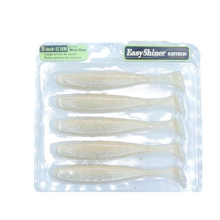 Leurre Souple Keitech Easy Shiner 5” - 12.5Cm - White Glow - Par 5