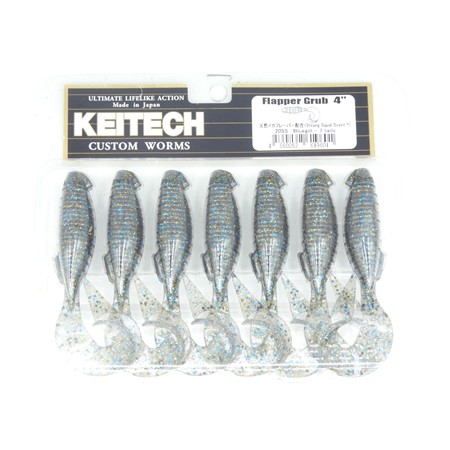 Leurre Souple Keitech Flapper Grub - 10Cm - Blue Gill - Par 7