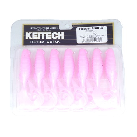 Leurre Souple Keitech Flapper Grub - 10Cm - Bubble Gum Pink - Par 7