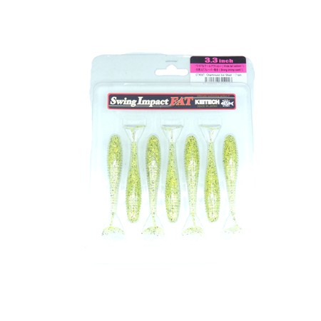 Leurre Souple Keitech Swing Impact Fat 3.3” - 8.5Cm - Chartreuse Ice Shad - Par 7