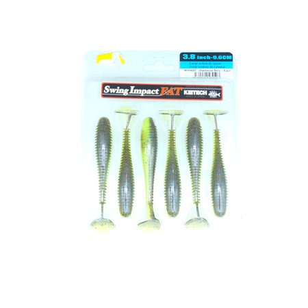 Leurre Souple Keitech Swing Impact Fat 3.8” - 10Cm - Chartreuse Belly - Par 6
