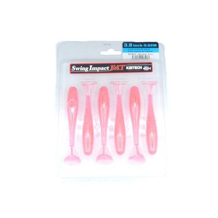 Leurre Souple Keitech Swing Impact Fat 3.8” - 10Cm - Pink Glow - Par 6