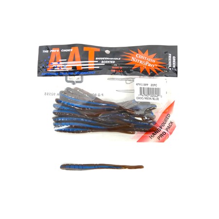 Leurre Souple Lucky Craft Aat Finesse Worm 4'' - Chocolate Neon Blue Vein - Par 20