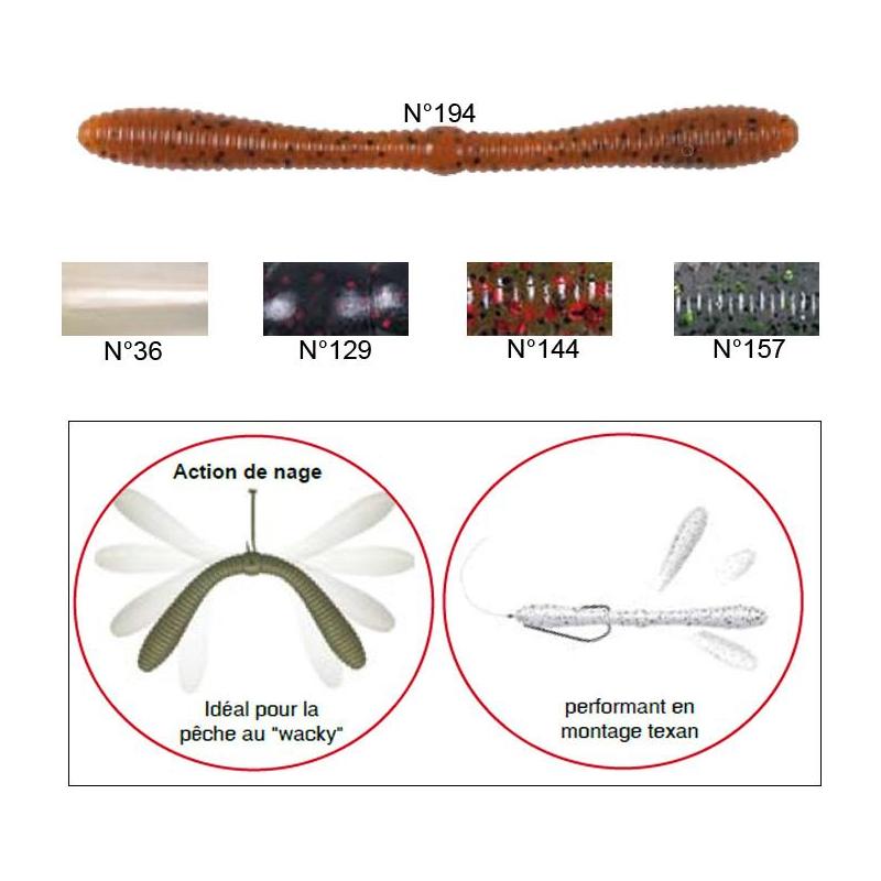 Lunker City Spanky Esche Artificiali Con Sale – 8 Pezzi Per Wacky Rig E Drop Shot