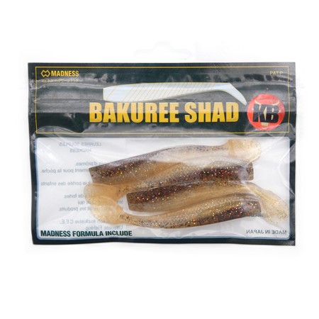 Leurre Souple Madness Bakuree Shad Kb - 8Cm - White - Par 4