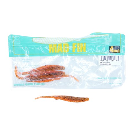 Leurre Souple Madness Madfin 4 - 10Cm - Tinsel Orange - Par 4